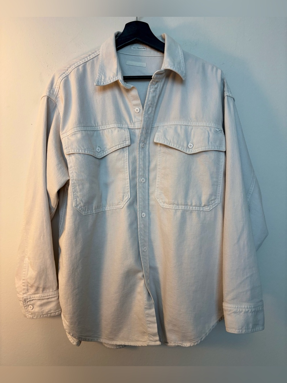 MOTHER Men’s Cotton Denim 2-Pocket Button Cuff Beige Jacket/Shirt Size XS Sku204